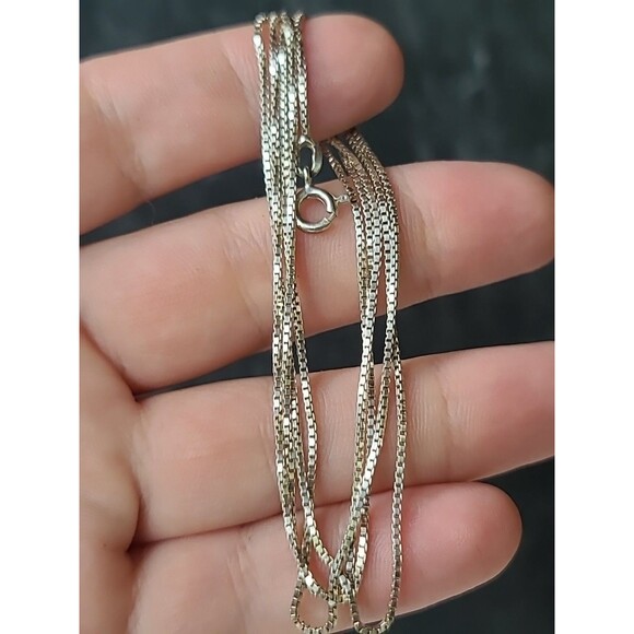 Italy 925 Sterling Silver Chain Necklace Vintage - Picture 3 of 10